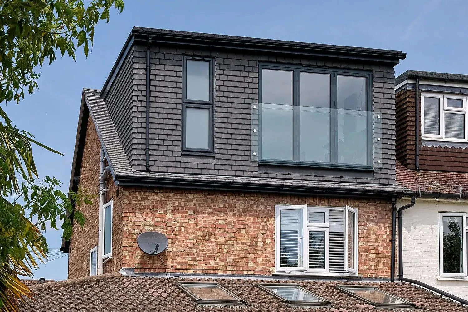 Dormer exterior showing the additional space above the existing home