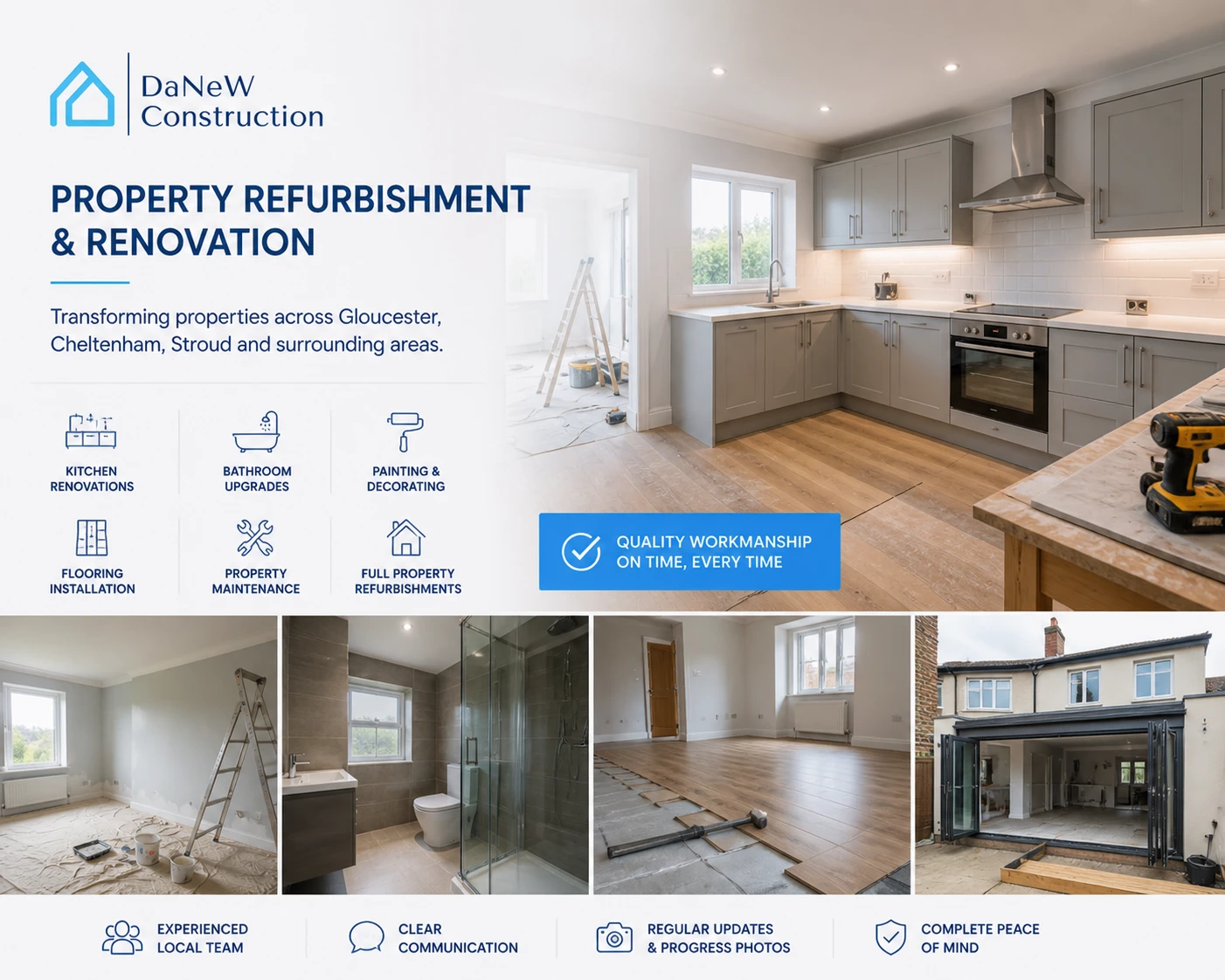 Property refurbishment and renovation services in Gloucester, Cheltenham and Stroud by Danew Construction Ltd
